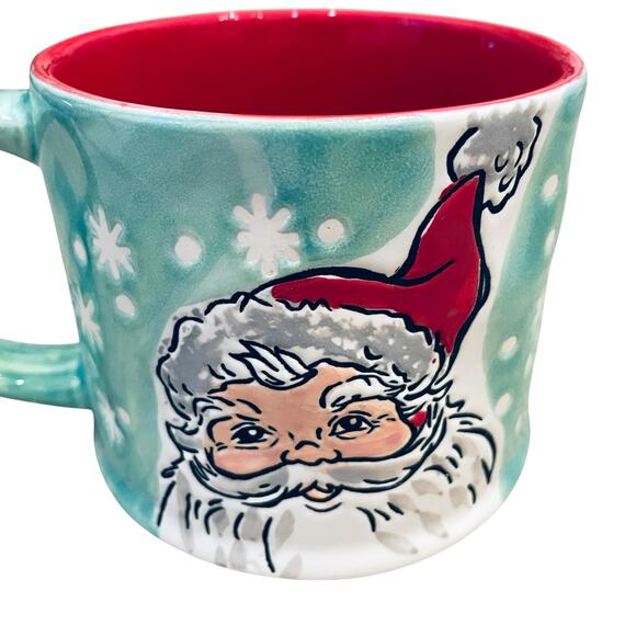 2pc Eli+Ana Christmas Mugs Green Smiling Sammy Santa Ceramic 2023 16oz Holiday - Picture 14 of 15